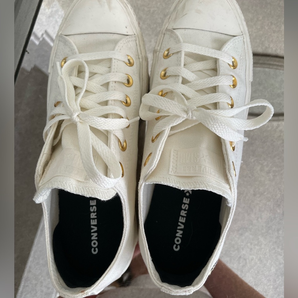 Converse butterfly white platform sneakers